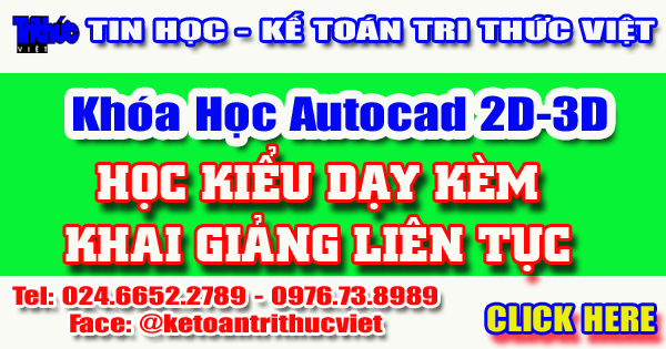 Khóa học Autocad tốt nhất Hà Nội - Trung tâm học autocad Tri Thức Việt